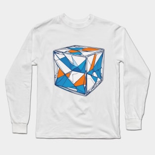 Rubic Cube Blue Shadow Silhouette Anime Style Collection No. 373 Long Sleeve T-Shirt